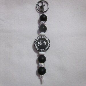 Black and White Inspirational Keychain / Bag Charm.